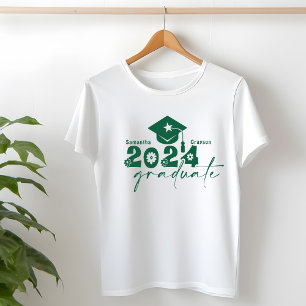 Personalised Graduate Class of 2024 Dark Green T-Shirt