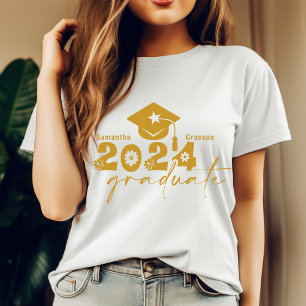 Personalised Graduate Class of 2024 Gold T-Shirt