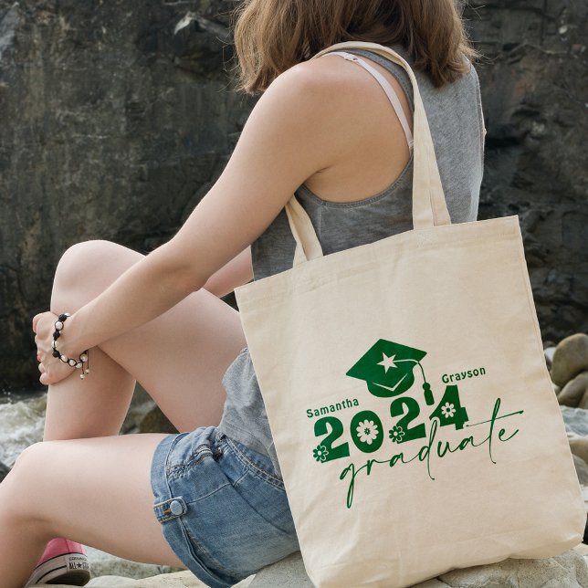 Personalised Graduate Class of 2024 Green Tote Bag (Creator Uploaded)