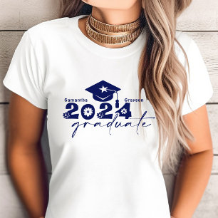 Personalised Graduate Class of 2024 Navy Blue T-Shirt