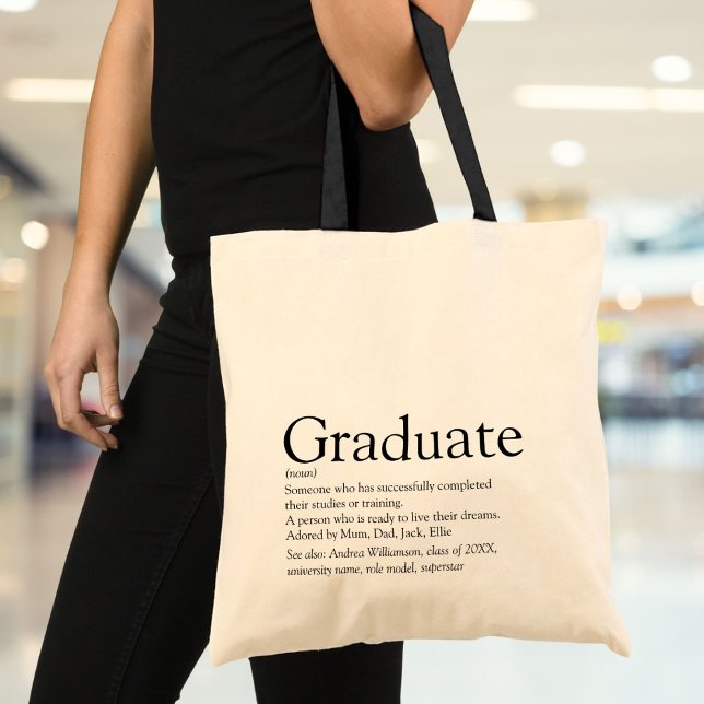 Personalised Graduate Definition Class of 2021 Tote Bag (Personalized Graduate Definition Modern Tote Bag)