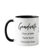 Personalised Graduate Mug – Elegant Script Style