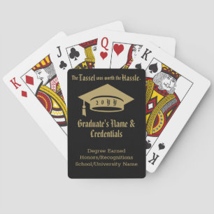 Personalised Graduate Name Class Tassel Gold Black Playing Cards