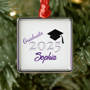 Personalised Graduate Ornament Purple