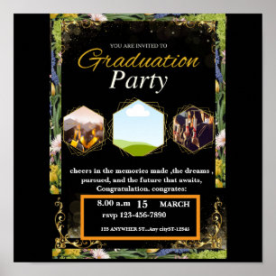 personalised graduate party, poster