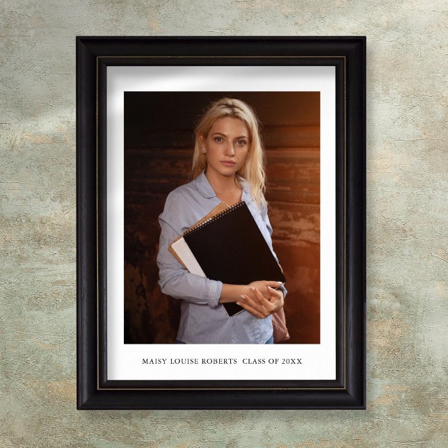 Personalised Graduate Photo and Name Print (Simple Elegant Graduate Photo and Name Poster)