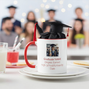 Personalised Graduate Photo Graduation Red Mug