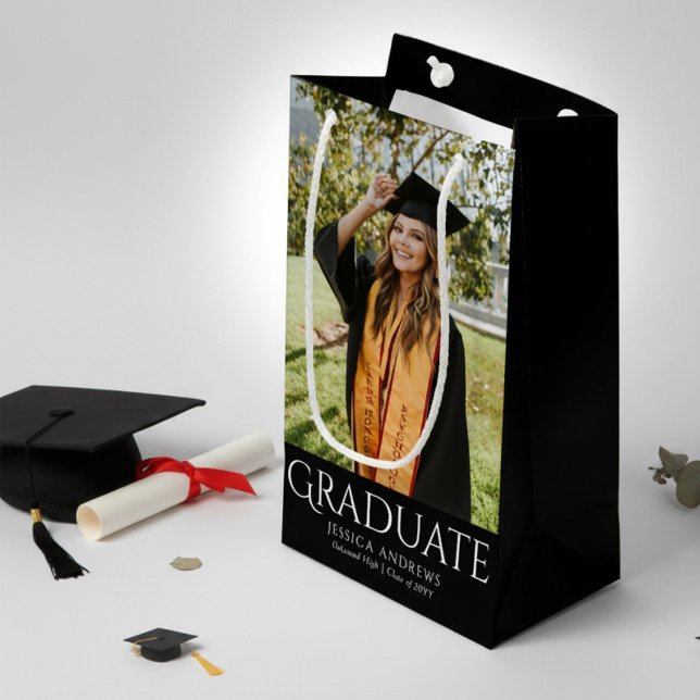 Personalised Graduate Photo Small Gift Bag (Creator Uploaded)