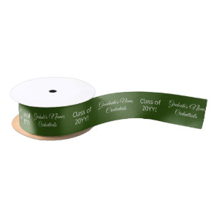 Personalised Graduate's Name Degree Class Green Satin Ribbon