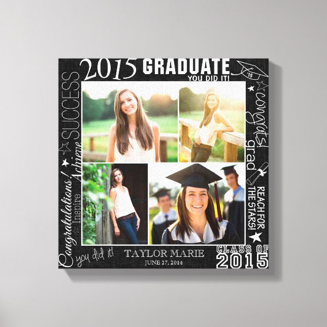 Personalised Graduation 2015 Photo Collage Canvas Print (Front)