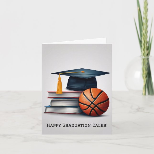 Personalised Graduation Basketball  Card (Front)