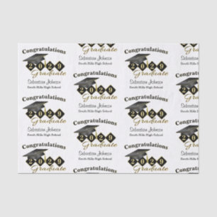 Personalised Graduation Black & Gold Tissue Paper