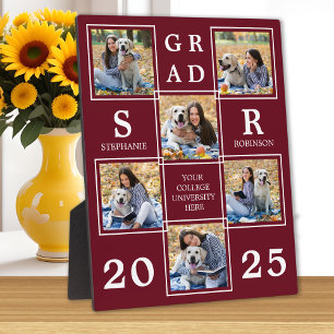Personalised Graduation Burgundy Photo Collage Plaque