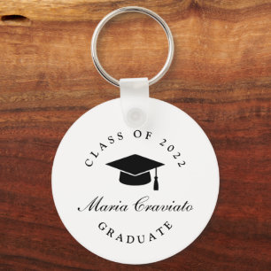 Personalised Graduation Button Key Ring