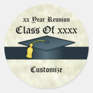 Personalised Graduation Cap Class Reunion Stickers