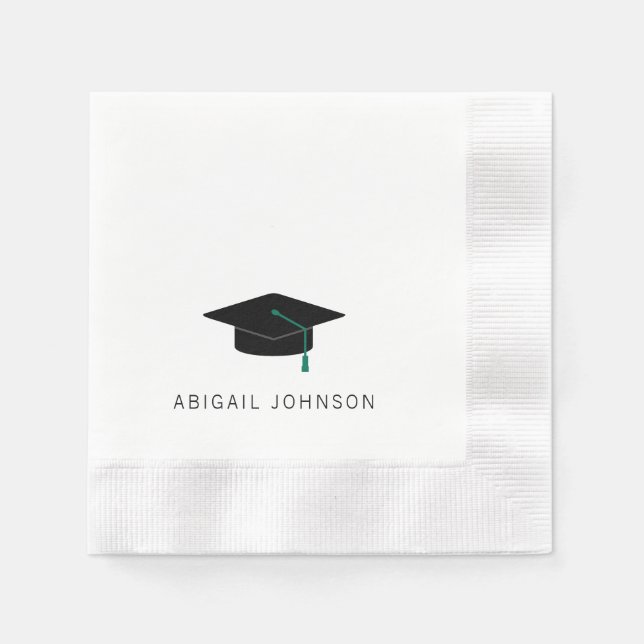 Personalised Graduation Cap Coined Paper Napkin (Front)