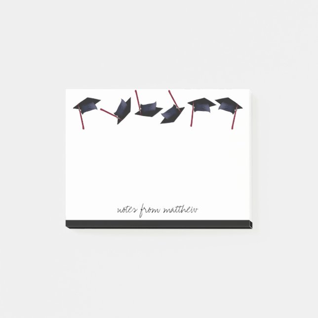 Personalised Graduation Caps Gone Wild B&W Post-it Notes (Front)