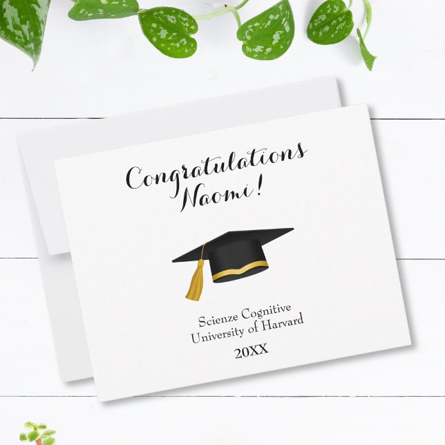 Personalised graduation card, card with mortar cap (Creator Uploaded)