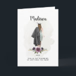 Personalised Graduation Card for Her<br><div class="desc">Celebrate her academic achievement with this elegant personalised graduation card. Featuring a watercolor design of a graduate with floral accents,  this card is customisable with the graduate's name and year. Perfect for commemorating this special milestone,  it’s a thoughtful keepsake she’ll cherish forever.</div>