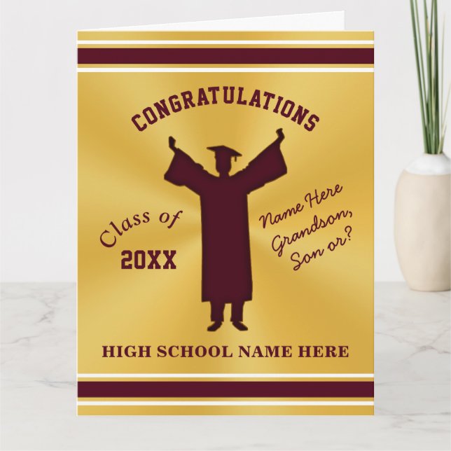 Personalised, Graduation Card for Son, Grandson or (Front)