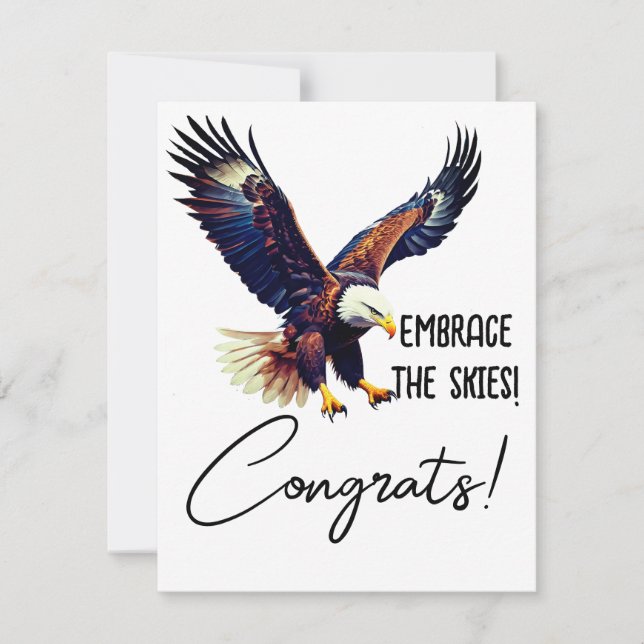 Personalised Graduation Card, Soaring Eagle Design (Front)
