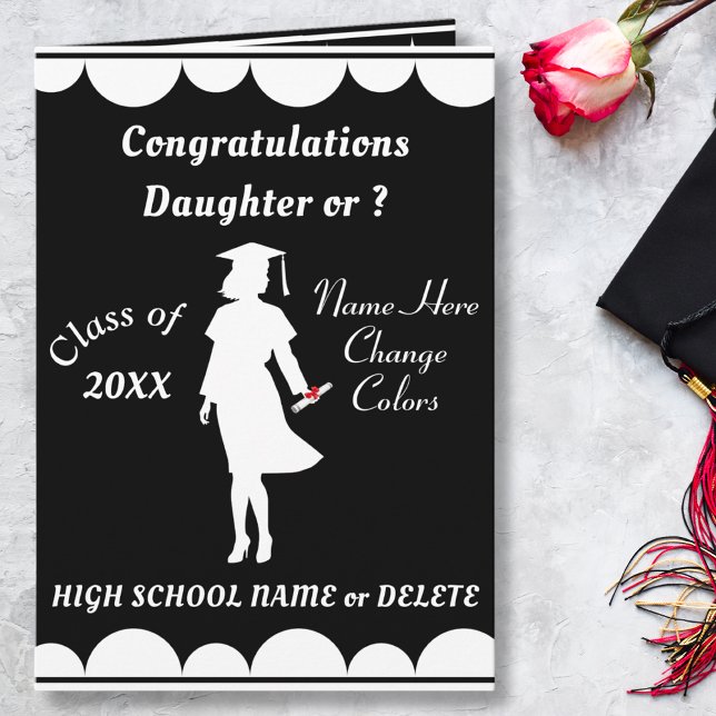 Personalised Graduation Cards for Daughter or  (Graduation Card to Daughter. Graduation Card for Granddaughter. Graduation Card for Niece and Her.)