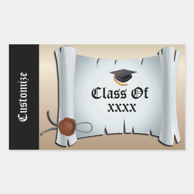 Personalised Graduation Class Event Gold Stickers (Front)