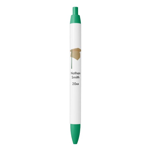 Personalised Graduation Class of Pens Gold Green (Front Vertical)