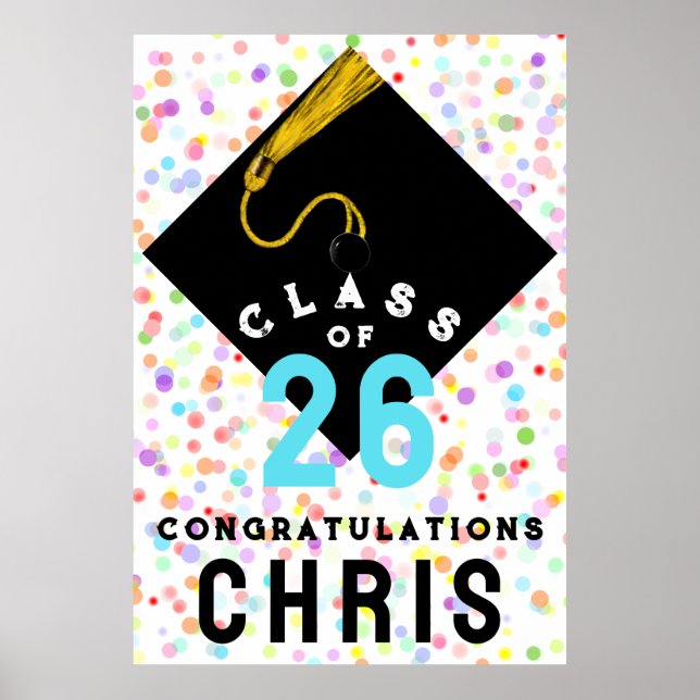 personalised Graduation Congrats Poster (Front)