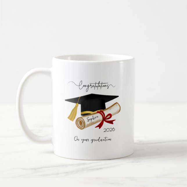 Personalised Graduation Congratulations Coffee Mug (Left)