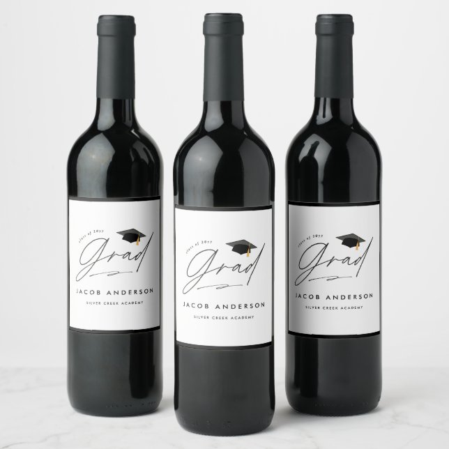 Personalised Graduation Custom Name School Wine Label (Bottles)