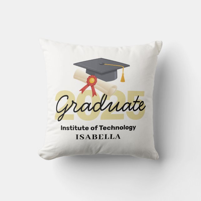 Personalised Graduation Gift - Class of 2025 Cushion (Front)