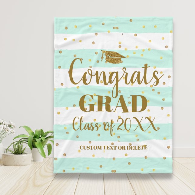 Personalised Graduation Gift Congrats Grad 2019 Fleece Blanket (Creator Uploaded)