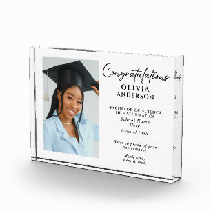 Personalised Graduation Gift Custom Message Photo Block