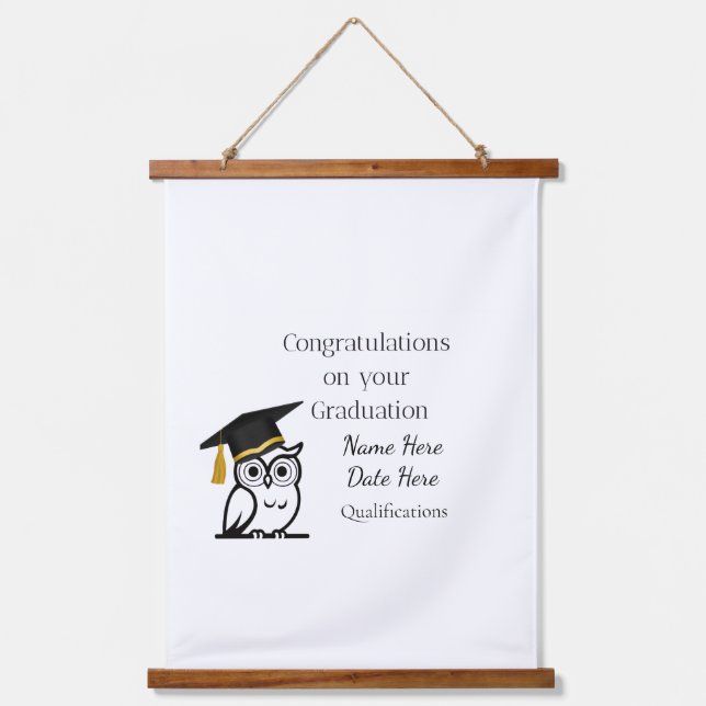 Personalised Graduation Gift for Her – Custom Name Hanging Tapestry (Front)
