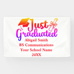 Personalised Graduation Gift Name, Year, School Banner