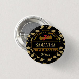 Personalised Graduation Gift   Time To Celebrate 3 Cm Round Badge