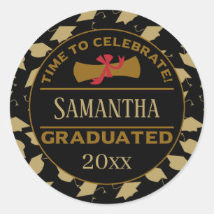 Personalised Graduation Gift   Time To Celebrate Classic Round Sticker