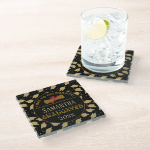 Personalised Graduation Gift Time To Celebrate Glass Coaster
