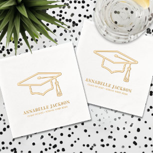 Personalised Graduation Gold Foil Napkins