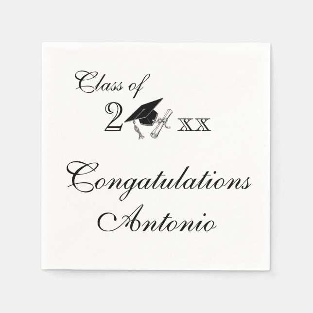 Personalised Graduation Grad's Name Template Napkin (Front)