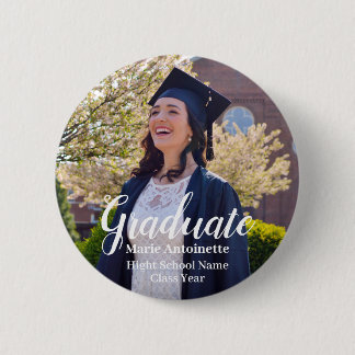 Personalised Graduation Graduate Photo 6 Cm Round Badge