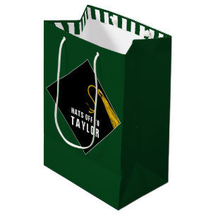 Personalised Graduation Green Medium Gift Bag