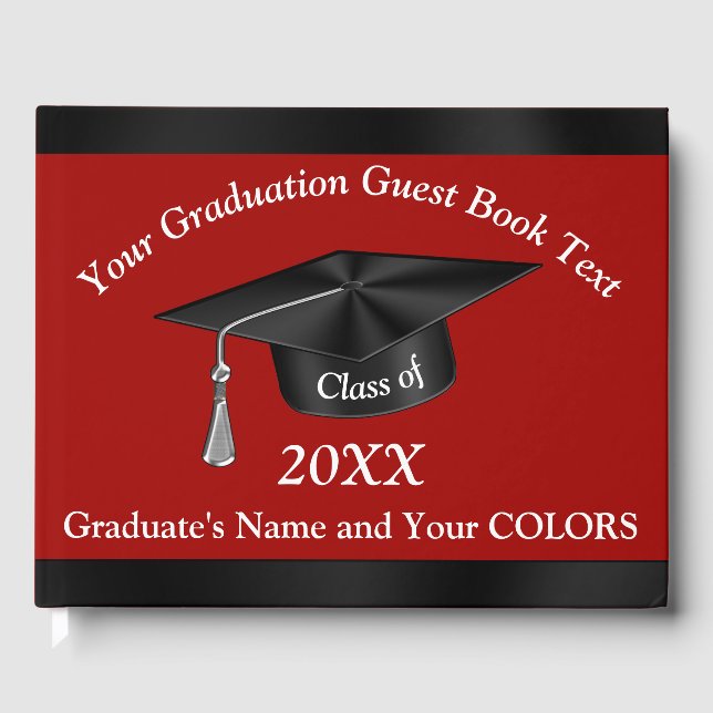 Personalised Graduation Guest Book in Your Colours (Front)