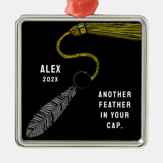 Personalised Graduation Keepsake Gift Metal Tree Decoration (Front)