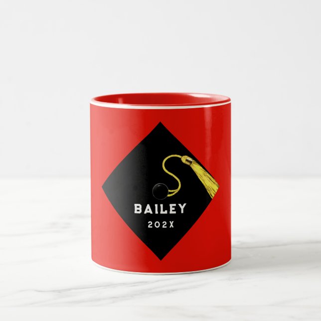 Personalised Graduation Keepsake Gift Two-Tone Coffee Mug (Center)