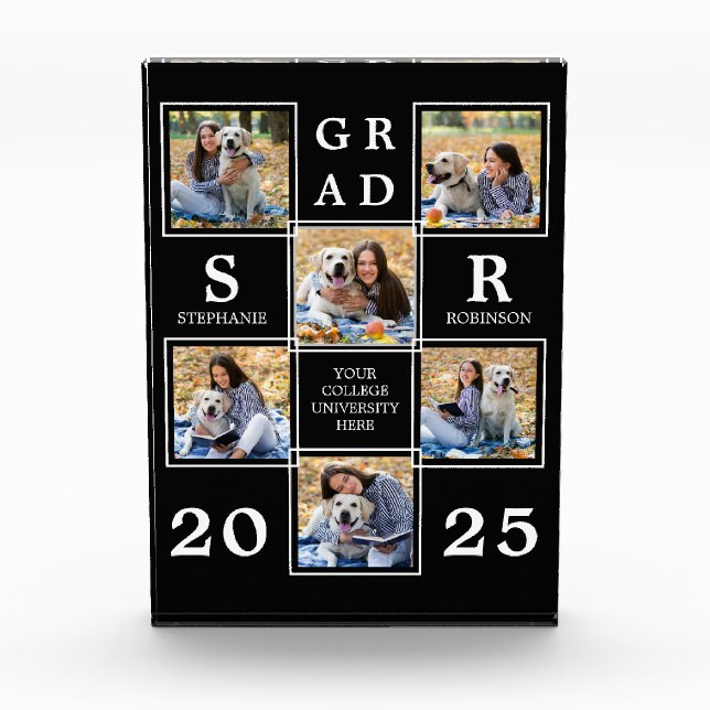 Personalised Graduation Keepsake Unique Collage Photo Block (Front)