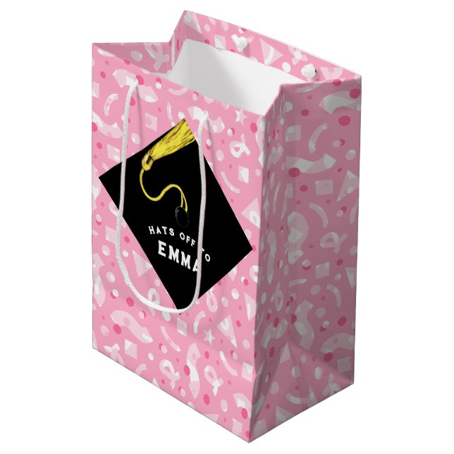 Personalised Graduation Medium Gift Bag (Front Angled)