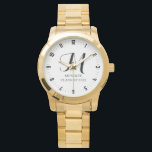 Personalised Graduation Monogram Class Year Watch<br><div class="desc">A simple personalised graduation watch gift for her,  featuring a script initial monogram with graduating class year. Simple classic look.</div>