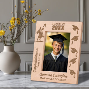 Personalised Graduation Name, School/College, Year Etched Frames